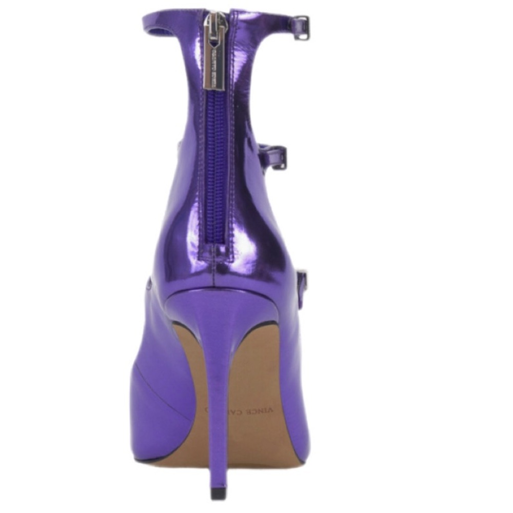 Vince Camuto Anika Buckle Strap Open Toe Pump Party Purple Size 7.5 - Picture 7 of 8